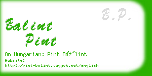 balint pint business card